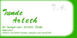 tunde arleth business card
